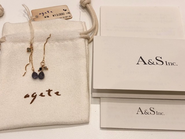 ageteアガット K10 マルチストーンピアスチャーム アガット ガーネット