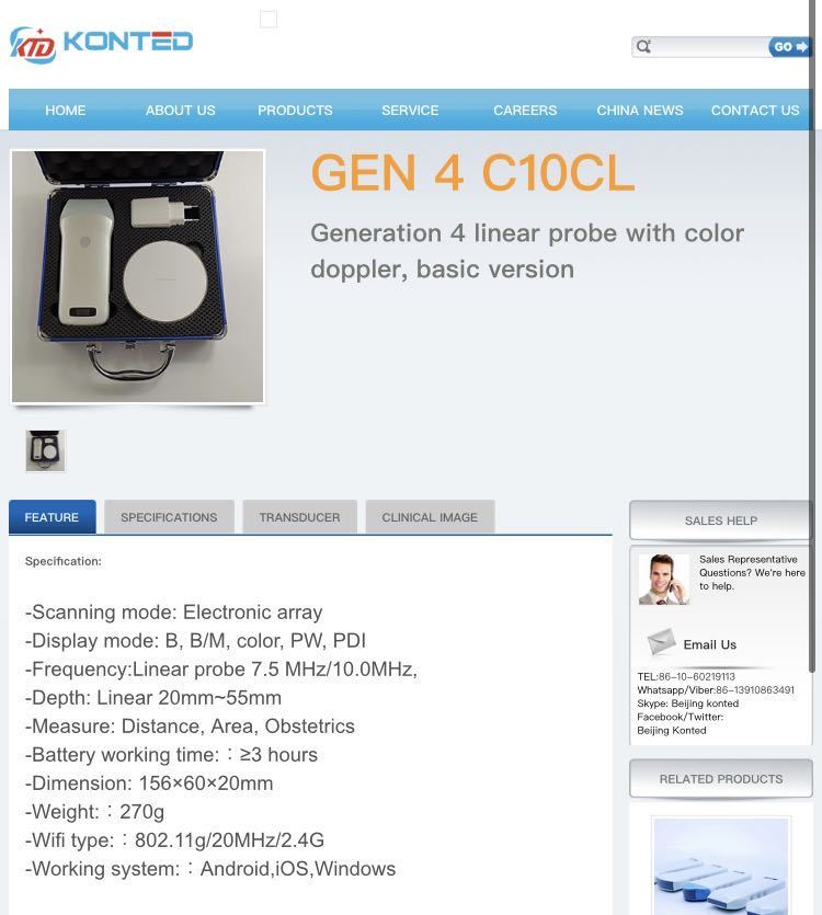モバイル超音波エコー iPad接続 カラードップラ機能 超音波診断装置 (日立アロカ、GE)