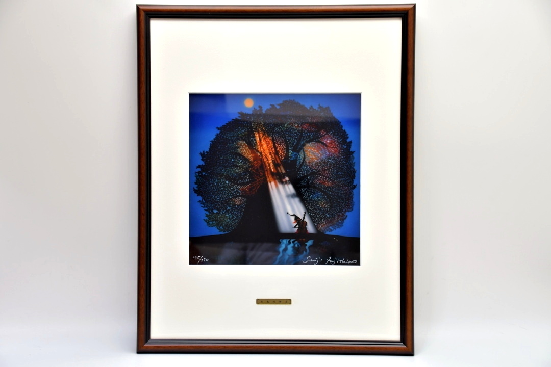 676 百貨店購入 藤城清治 ライトアップアート 「月光の響き」 105/250
