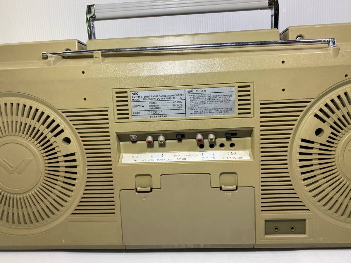 ⑯￥NEC RM-2900W ラジカセ カセットデッキ 昭和レトロ オーディオ機器