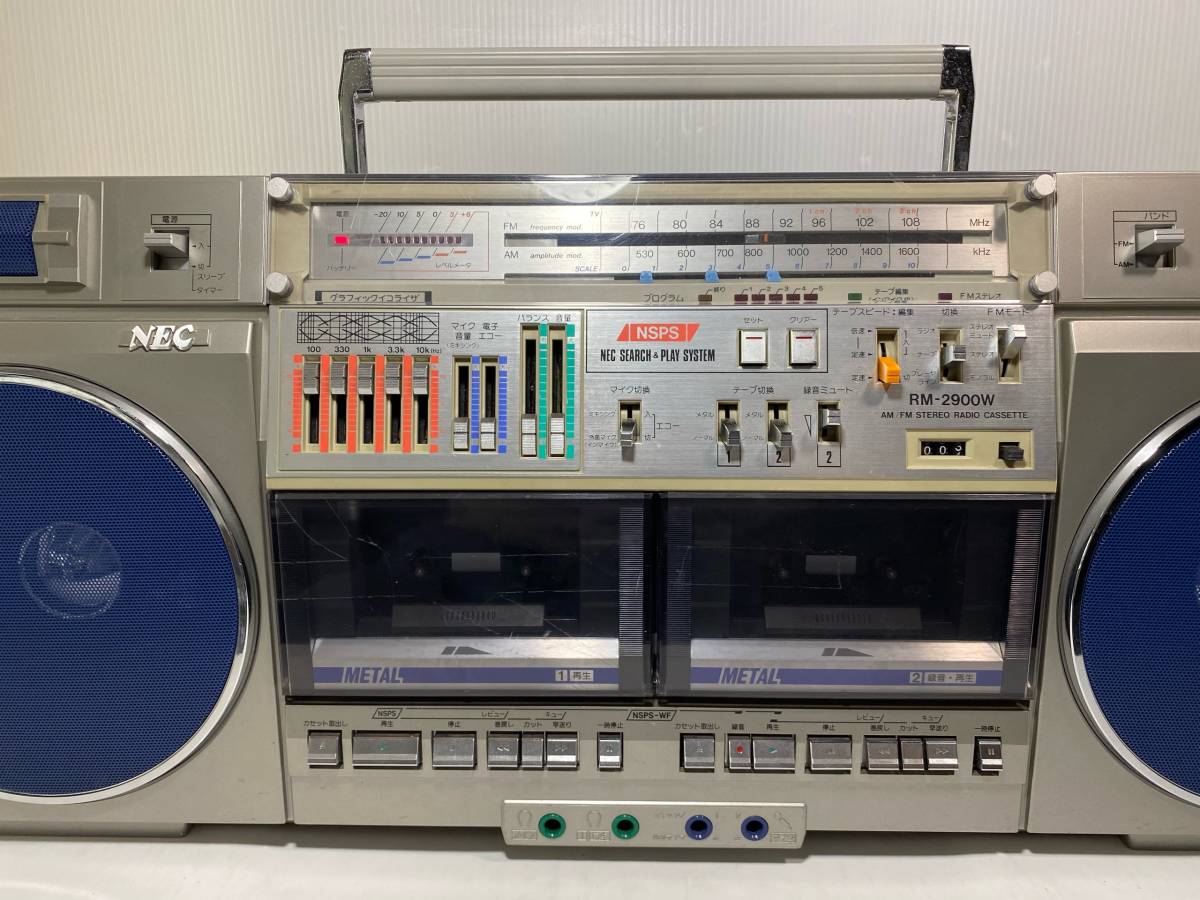⑯￥NEC RM-2900W ラジカセ カセットデッキ 昭和レトロ オーディオ機器