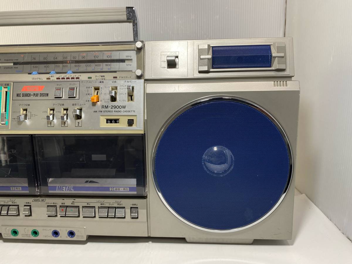 NEC ラジカセ　RM-2900W レトロ　ジャンク ⑯￥NEC RM-2900W ラジカセ カセットデッキ 昭和レトロ オーディオ機器