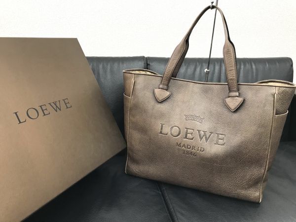 LOEWE ロエベ ヘリテージ トートバッグ レザー 大きめ ダークブラウン 