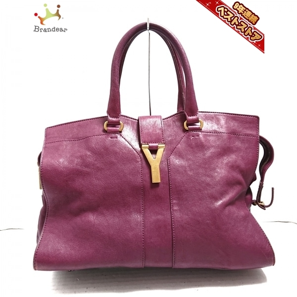 イヴサンローランリヴゴーシュ YvesSaintLaurent rivegauche (YSL) ハンドバッグ 279079 カバスシック レザー パープル バッグ