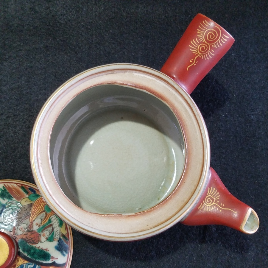 ◇ 九谷焼 九谷庄三 煎茶器 急須＆湯呑5客まとめて 赤絵 色絵