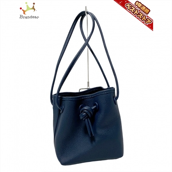 BOND VASIC MINI レザー ハンドバッグ ヴァジック ネイビー 美品 