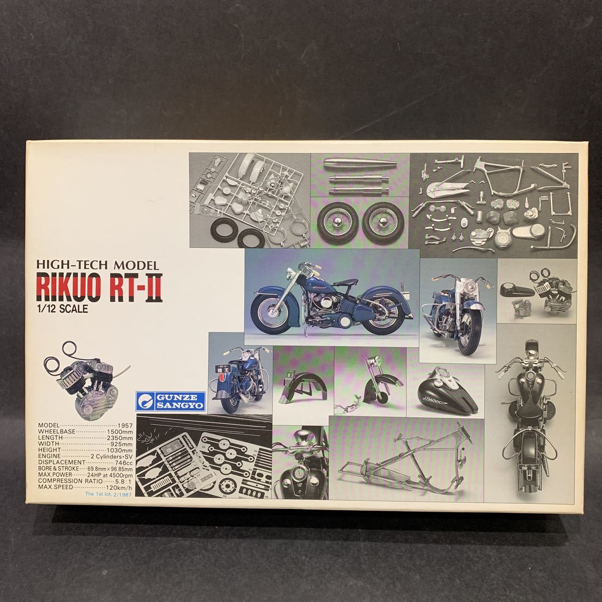 新品未組立☆'87 グンゼ産業 ハイテクモデル 1/12 プラモデル☆ RIKUO/ 陸王 RT-Ⅱ☆初版 メタルパーツ含 上級者向