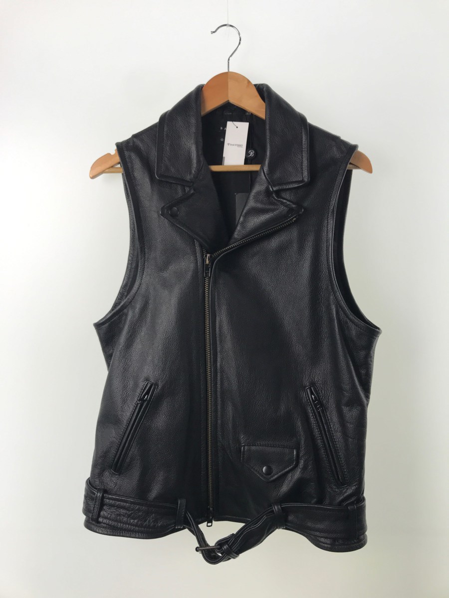 BAGARCH バガーチ ライダースベスト AK-69 BAGARCH(バガーチ) ⁄ COW LEATHER VEST⁄ベスト⁄L⁄牛革⁄BLK⁄⁄