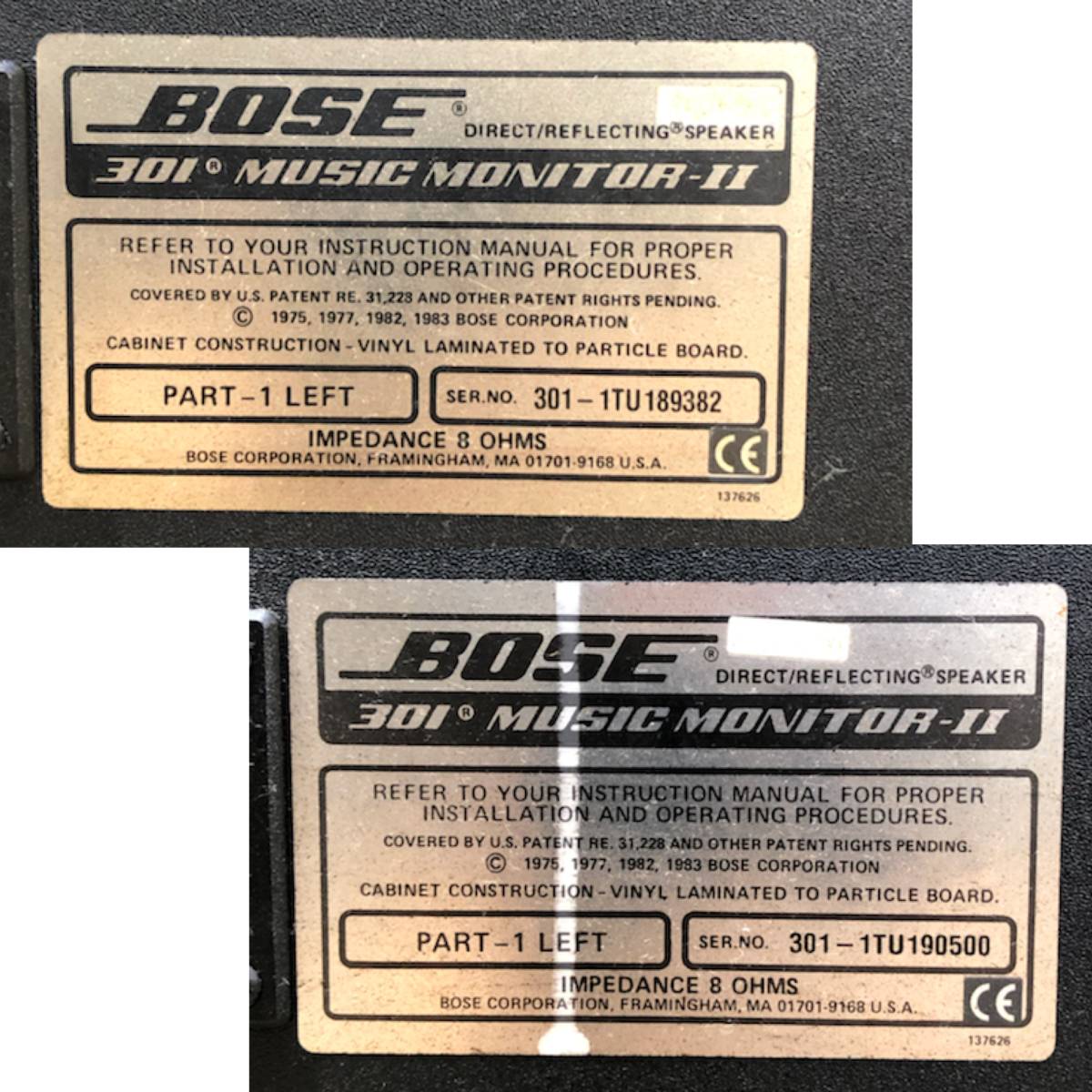 BOSE ボーズ 301MMII スピーカー LEFT 2台 天吊りブラケット付き MUSIC 