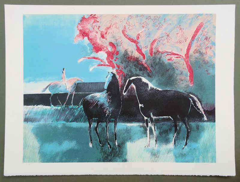 ポール・ギヤマン 真作保証版画　リトグラフ直筆サイン入り　額装　美術品 Paul ポール・ギヤマン Yahoo!オークション Guiramand リトグラフ ☆真