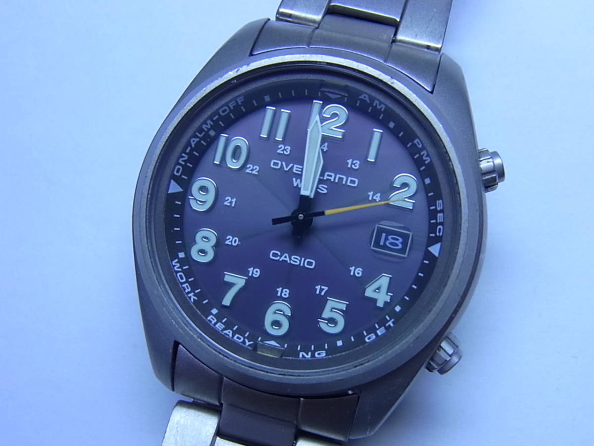 100円～良品 チタン製 CASIOカシオ OVERLANDオーバーランド 電波 