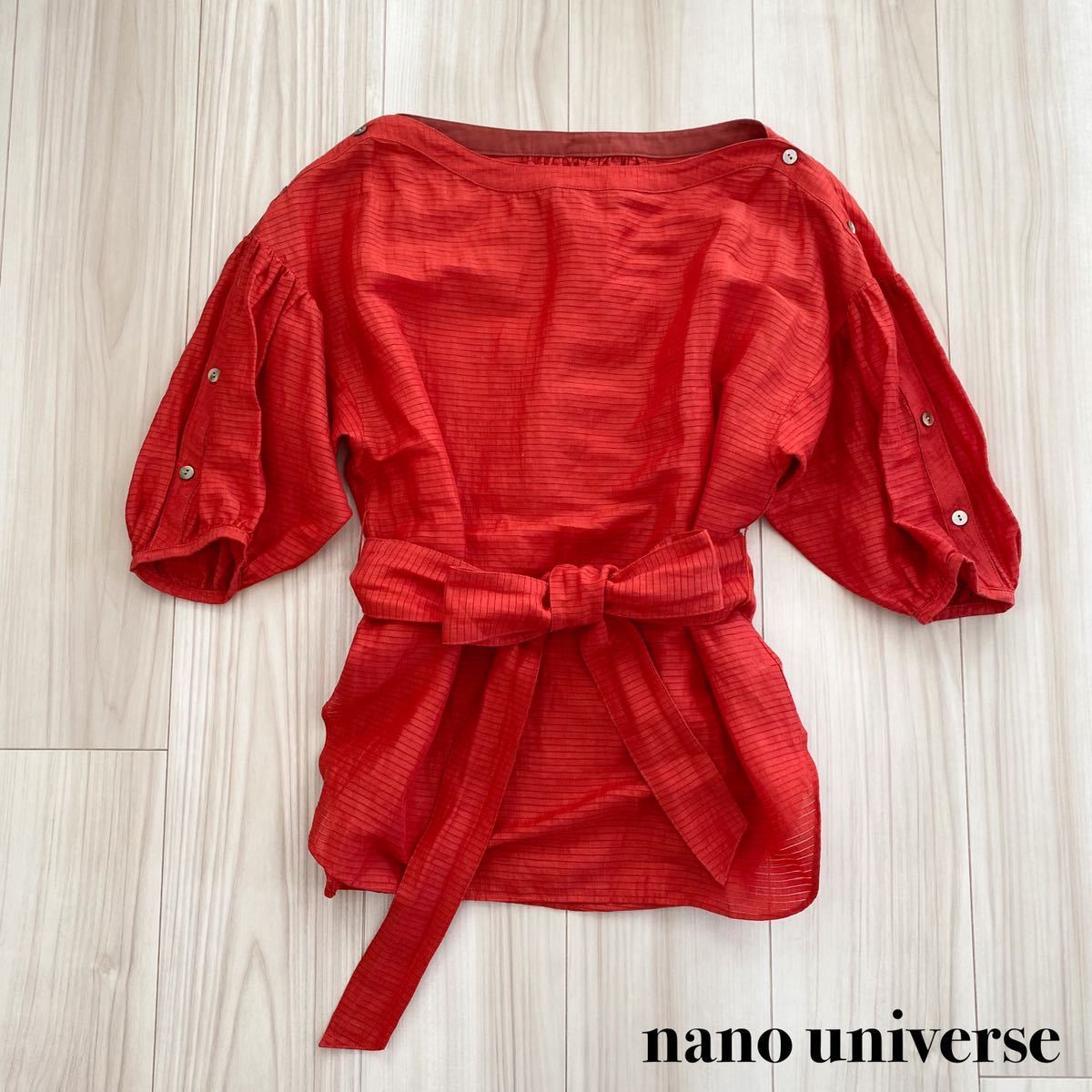 定番，安い nano universe ナノユニバース ボートネックブラウス シフォンブラウス F レッド(女性用)｜売買されたオークション情報、yahooの商品情報をアーカイブ公開 - オークファン 女性用