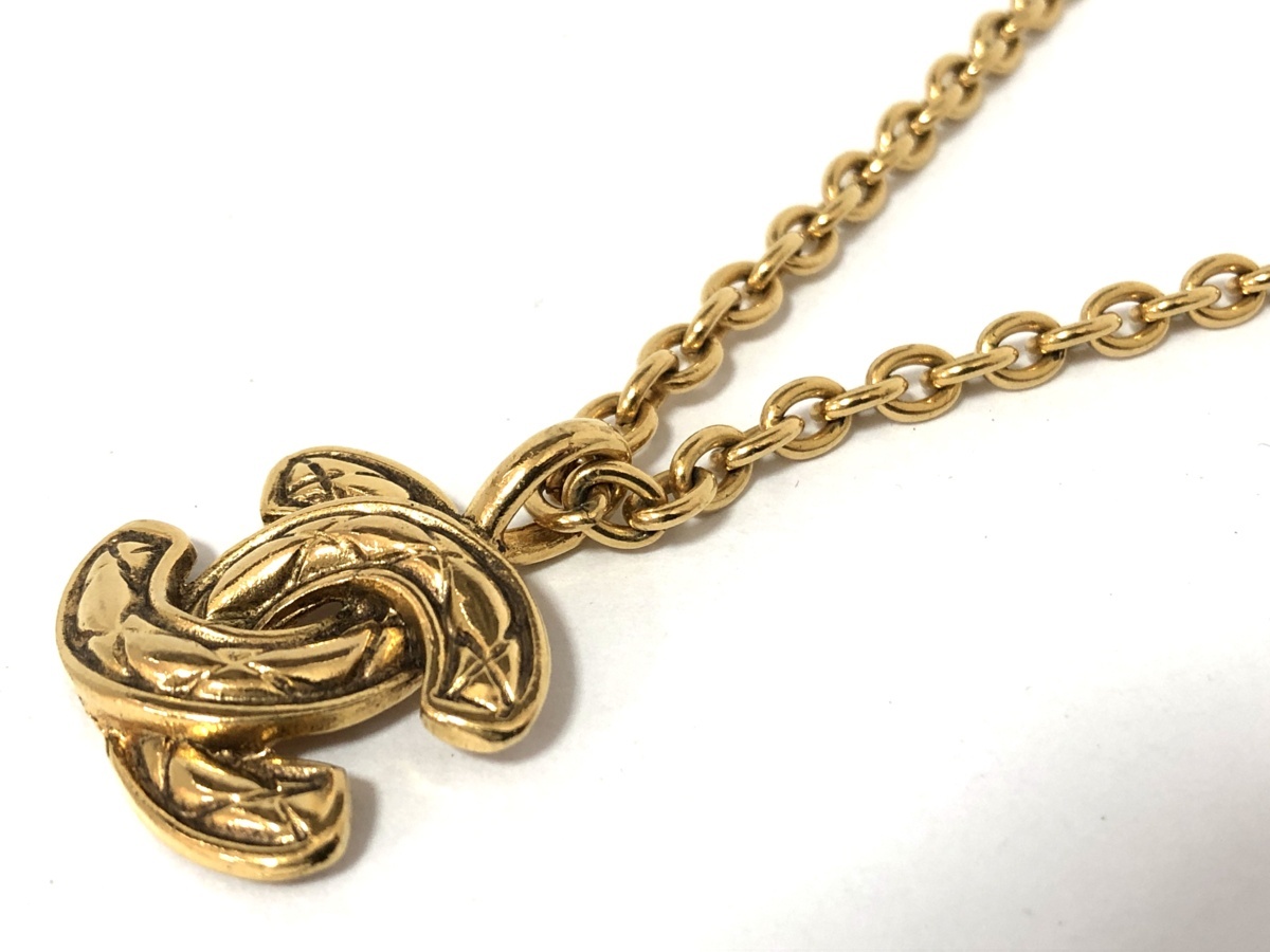 中古】CHANEL シャネル ネックレス ヴィンテージ GP ゴールド ココ 