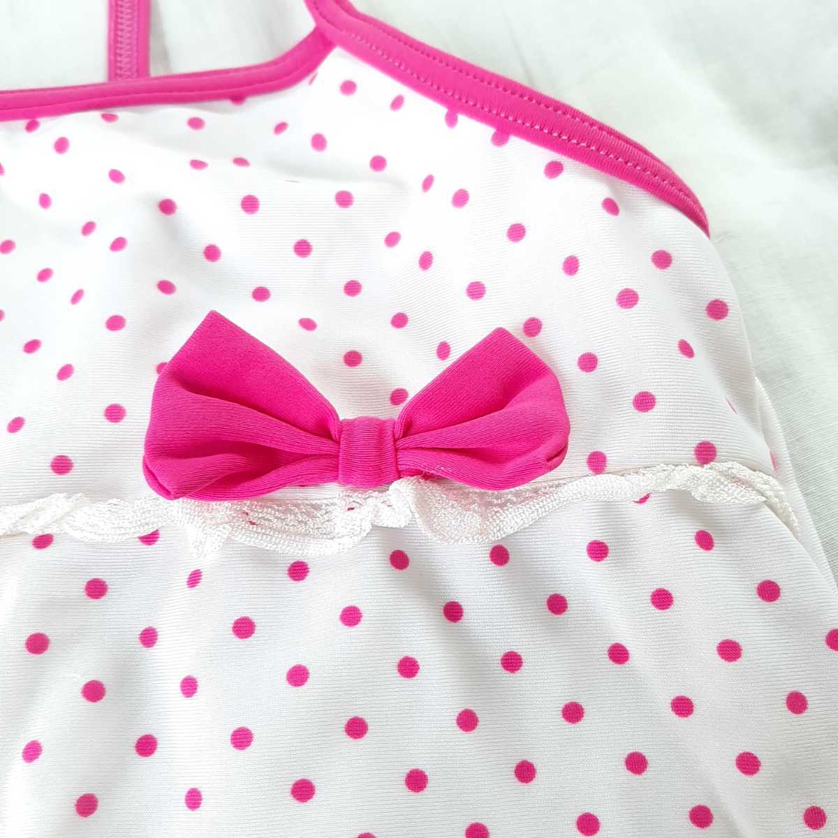 ワンピース水着 女の子 130サイズ 白地にピンクのドット柄 記名あり 西松屋 130 125 134cm 売買されたオークション情報 Yahooの商品情報をアーカイブ公開 オークファン Aucfan Com