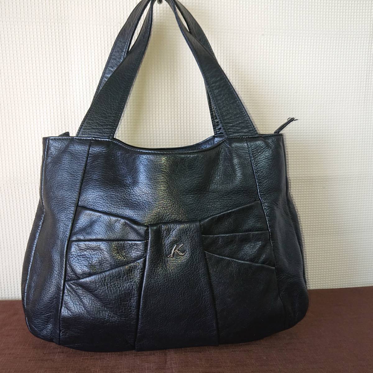 ☆美品☆B15M5491☆トートバッグ☆ブラック系 kitamura 2 キタムラ2 本 