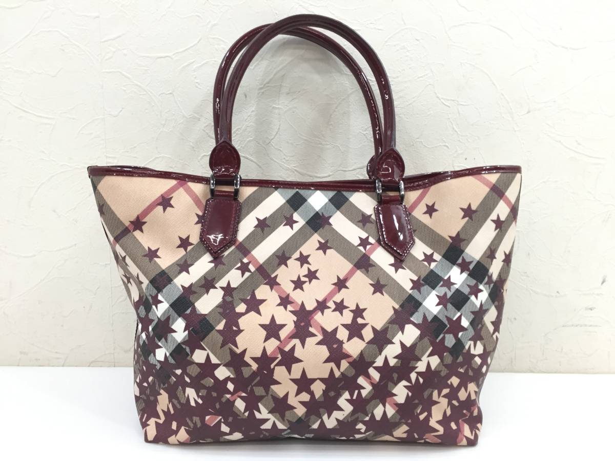 ☆BURBERRY バーバリー トートバッグ スター柄 PVC（塩化ビニール 