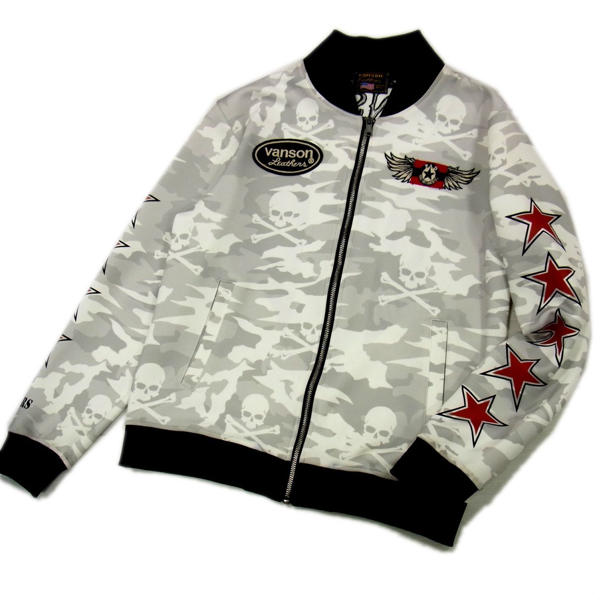 美品○バンソン vanson ジャージ ジップジャケット トラックジャケット