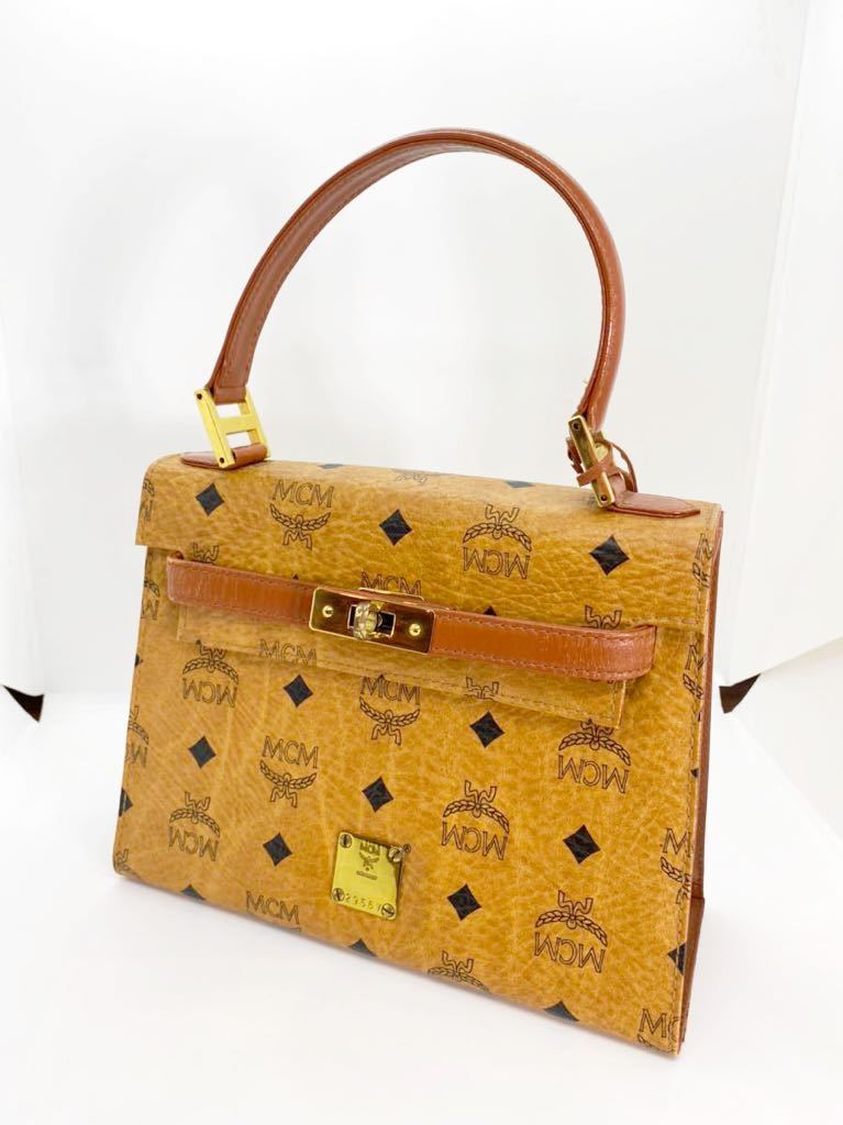 MCM エムシーエム 2way ハンドバッグ レザー ミニバッグ レザー 革