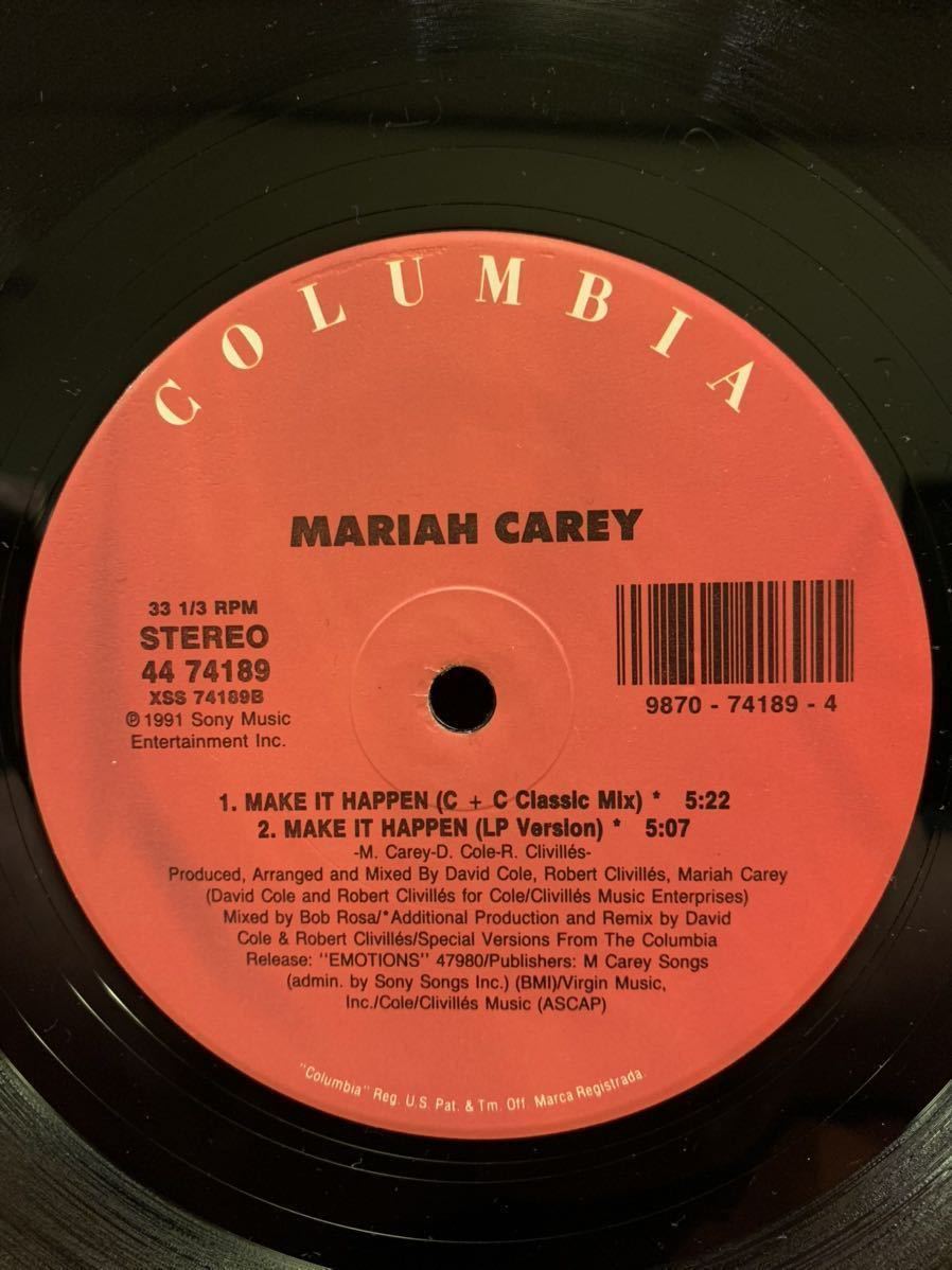 ★名曲！12inch★Mariah Carey / Make It Happen★ DUBがカッコいい！C&C Remix ★1991★US盤★House R&B David Morales マライヤキャリー_5