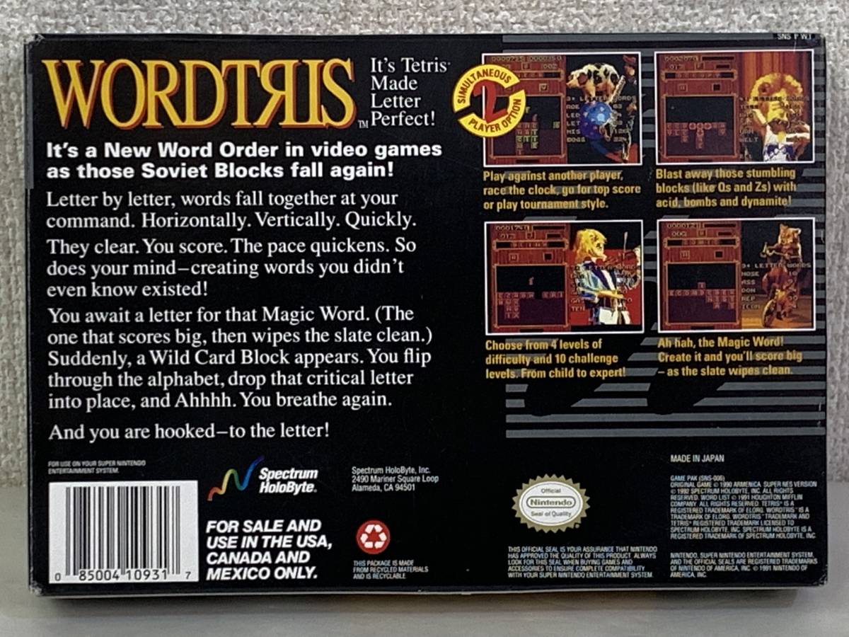 ★☆E077 SNES 海外版 スーパーファミコン ソフト WORDTRIS☆★ アメリカ版スーファミ”SNES” 海外版スーパーファミコンの中古品が箱付きで51万円、光線銃付きNESは -
