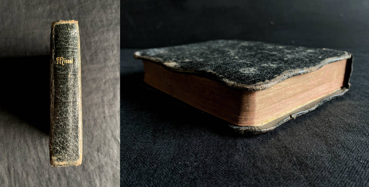 フランス 1921年 ミゼル 祈祷書 聖書 本革 Paroissien キリスト 