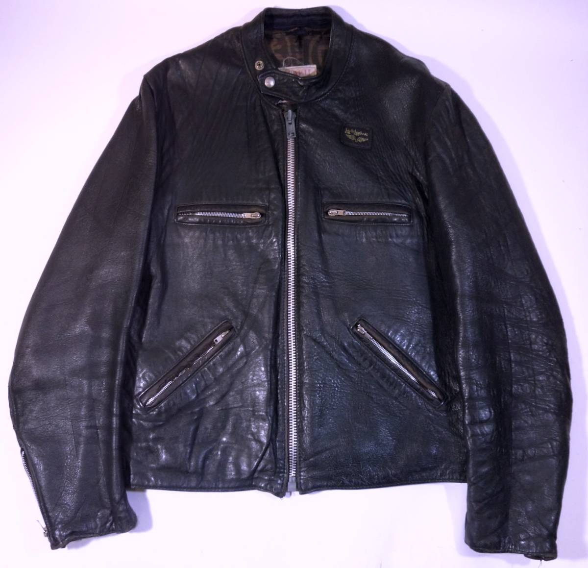 極上革質 ルイスレザー 70年代 希少スクエアパッチ スポーツマン ブラック/黒 40 美品 1970s Vintage Lewis Leathers Sportsman Black ルイスレザー Lewis サイクロン 22年製 Yahoo!オークション ベルトMサイズ中古