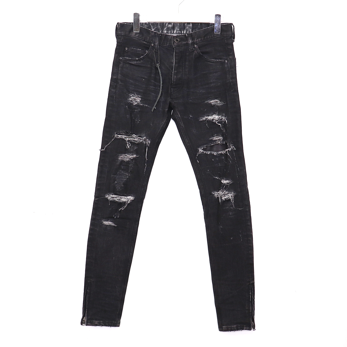 ■イサムカタヤマバックラッシュ ISAMU KATAYAMA BACKLASH 16AW UMBLE WITH YOU クラッシュ/リペア加工デニムパンツ S■FF794
