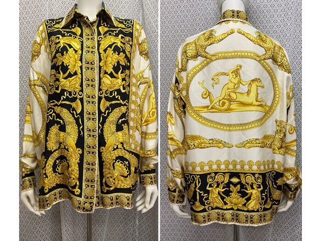 ジャンニヴェルサーチ イスタンテ 総柄 シルク長袖シャツ ジャンニヴェルサーチ イスタンテ 総柄 シルク長袖シャツ