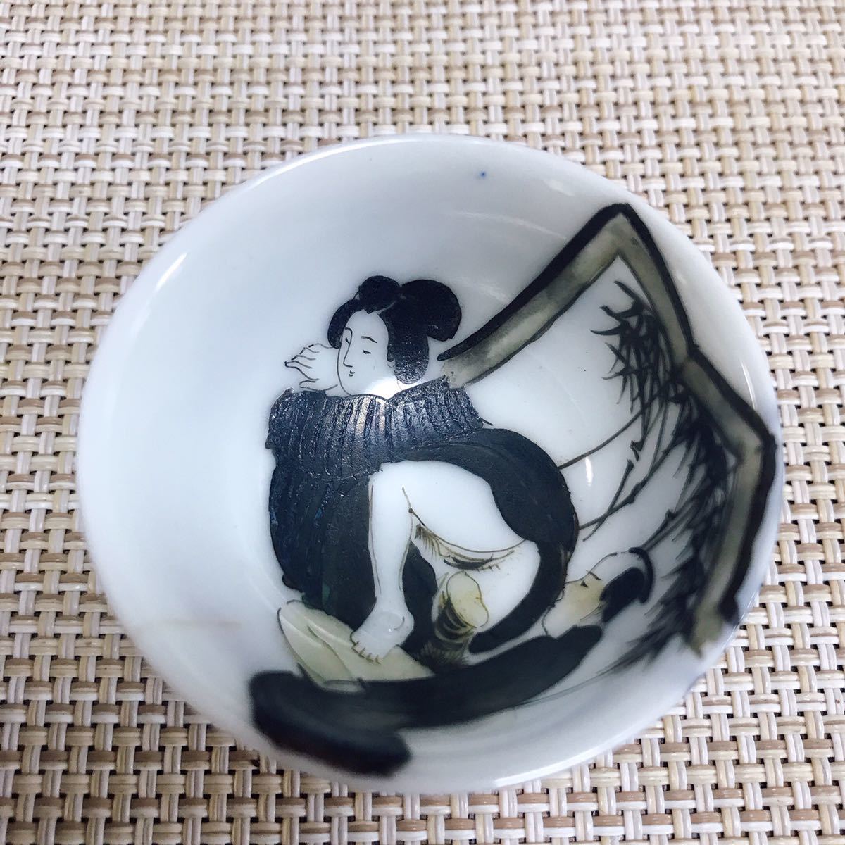 古い春画お猪口 春画 お猪口 九谷焼 おちょこ Yahoo!オークション 盃 040125 細密 ま