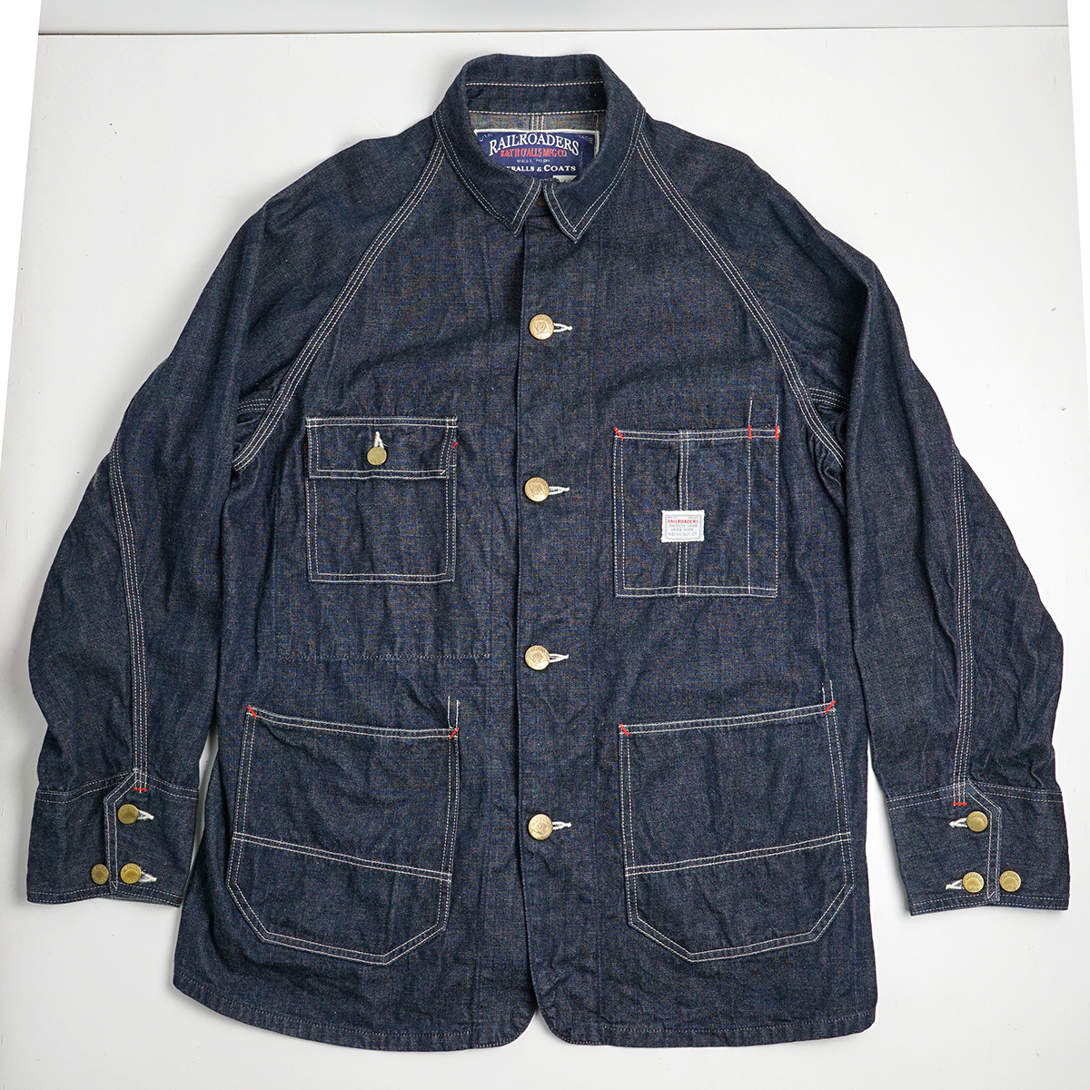 レア!美品即決!ワーカーズ 10オンスデニム レイルロードジャケット カバーオール WORKERS Lot 620 Railroad Jacket 10oz denim サイズ42