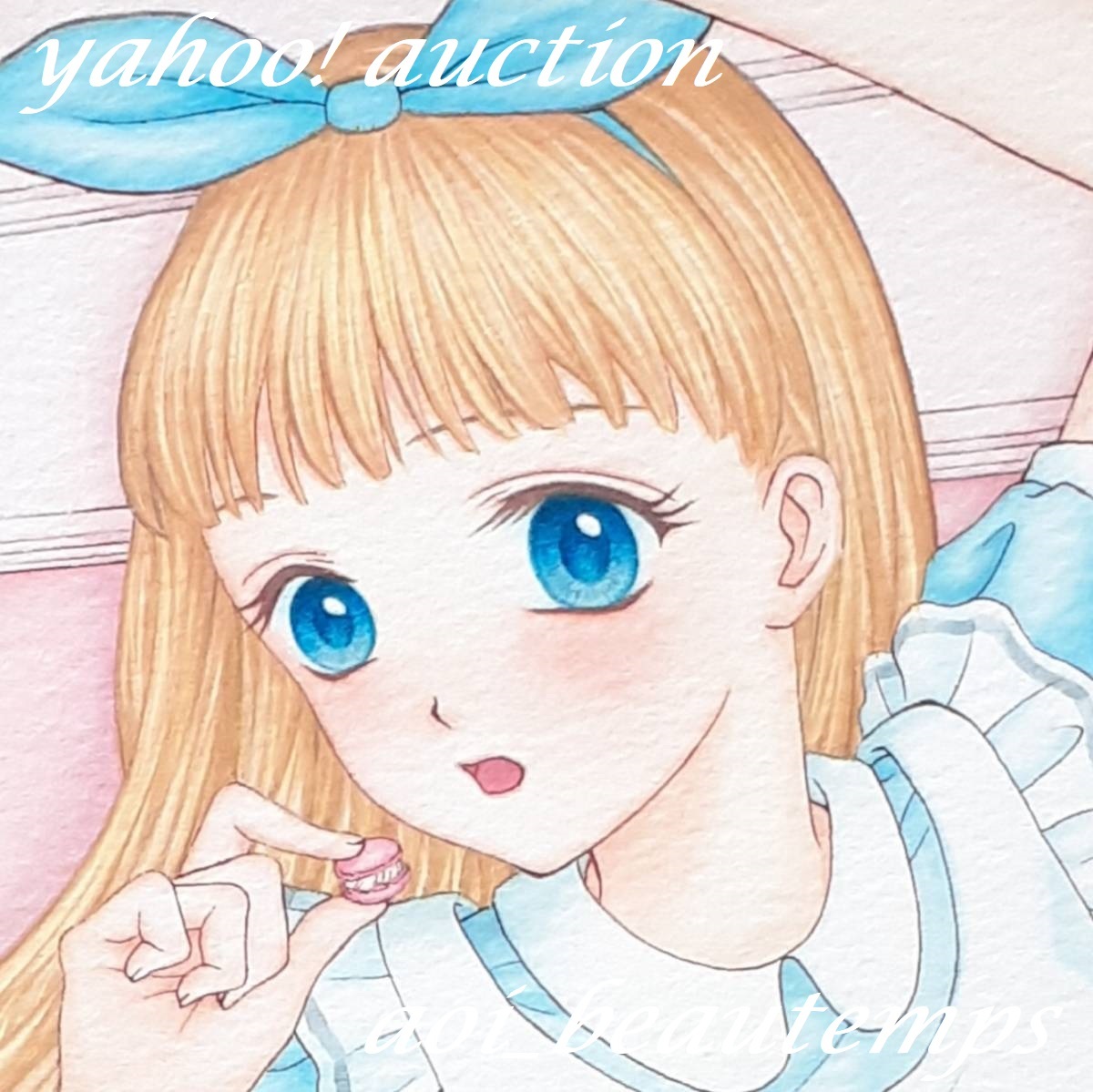 ◇手描きイラスト「不思議の国のアリス(白うさぎの家)」 オリジナル A5