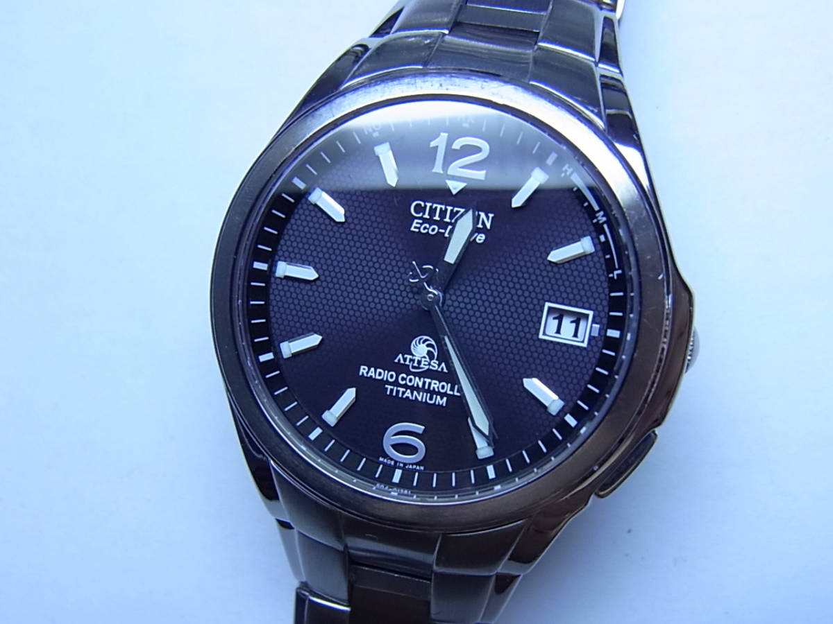 100円～良品 チタン製 CITIZENシチズン ATTESA 電波ソーラー メンズ クォーツウォッチ 腕時計