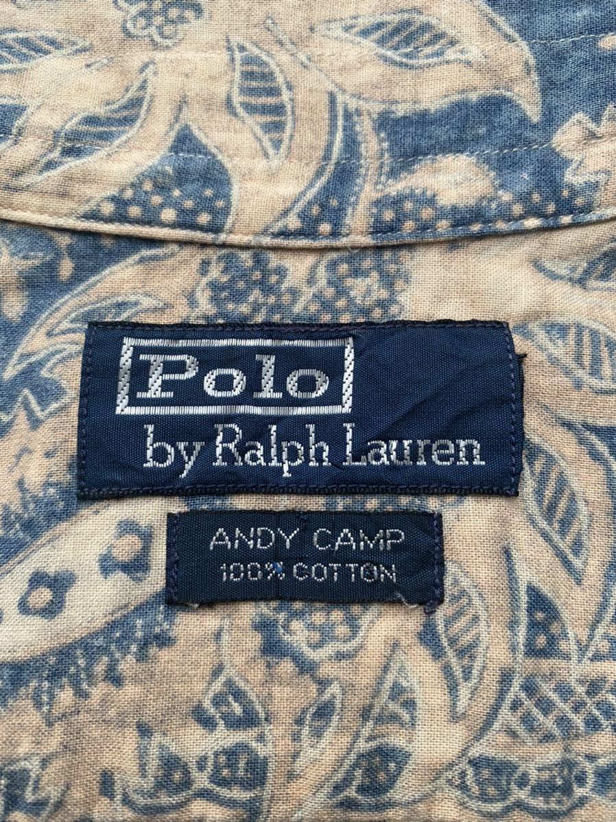 送料無料 美品 90s vintage POLO ラルフローレン 総柄 ペイズリー 