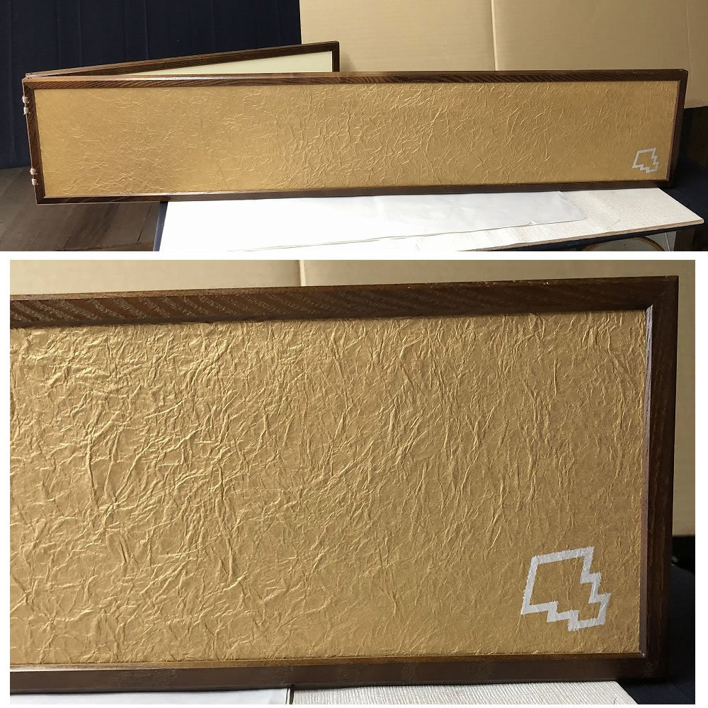 ○e1104 炉屏 結界 三階菱 風炉先屏風 京襖炉屏 茶道具 煎茶道具