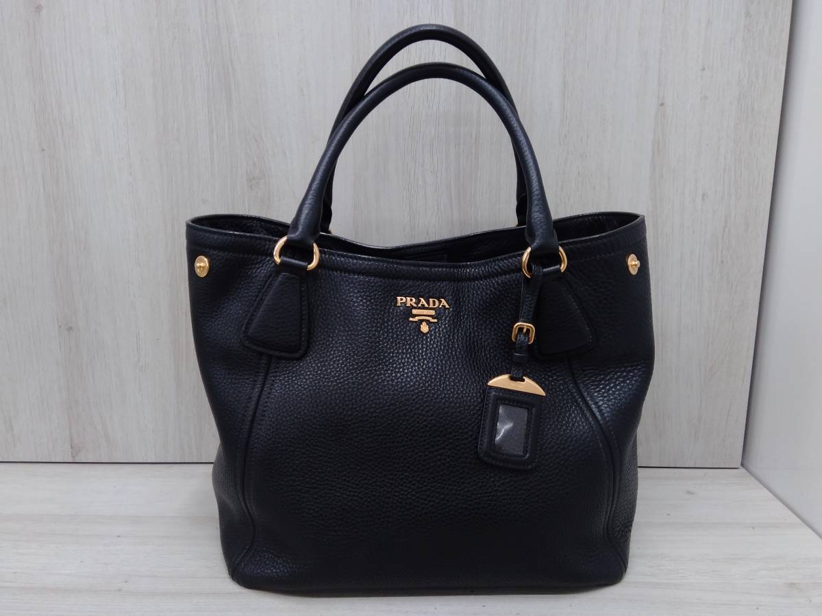 PRADA 2wayハンドバッグ ショルダーストラップ&ギャランティーカード付き プラダ PRADA ／2wayバッグ ブラック ギャランティカード・ショルダー