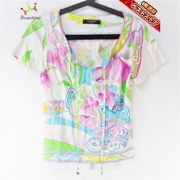 LEONARD レオナール 半袖カットソー サイズL 花柄 半袖 中古・古着通販