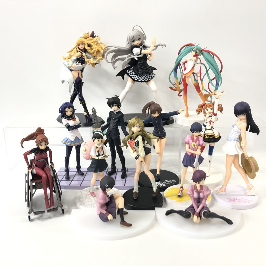 フィギュアまとめ売り ワンピース・ウマ娘・初音ミク・マクロスF等18体セット 現状渡し品】 プライス品フィギュア初音ミク マクロスF 化物語 めだか