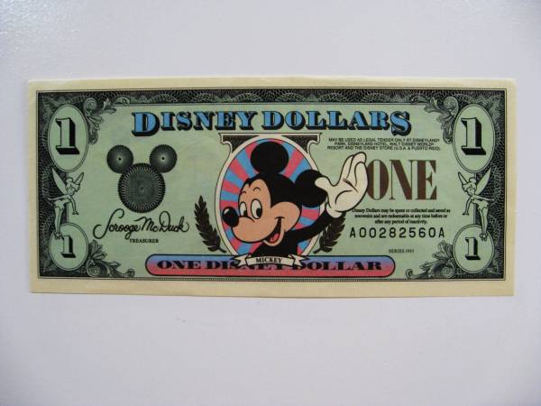 1998 ディズニーダラー $10 ミニー 連番 封筒付き 未使用】ディズニーダラー 4枚セット 1ドル 5ドル 10ドル2枚 ミニー