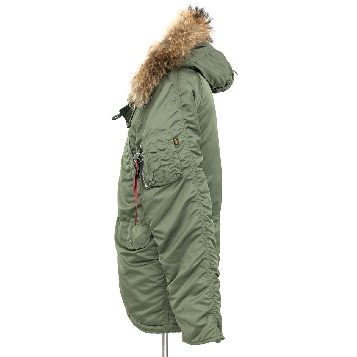 ◆ALPHA INDUSTRIES アルファインダストリーズ N-3Bフライトジャケット サイズS◆　カーキ/タイトモデル/リアルファー/メンズ/アウター ALPHA インダストリーズ アルファ ビンテージ インダストリーズ）TYPE Industries