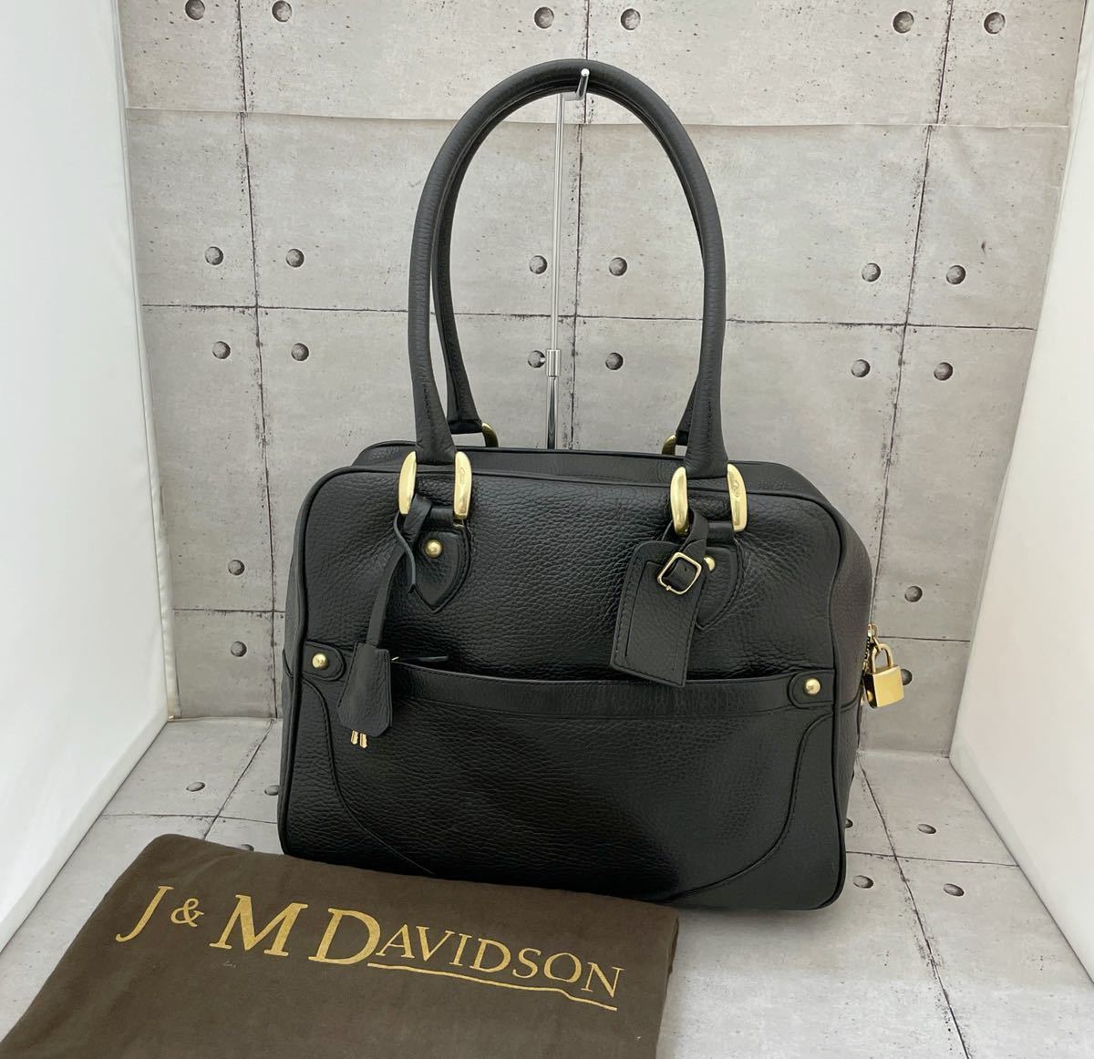 J&M DAVIDSON MIA レザー ハンドバッグ 黒 ジェイアンドエム 