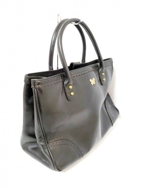 アナスイ ANNA SUI トートバッグ - レザー 黒 バッグ