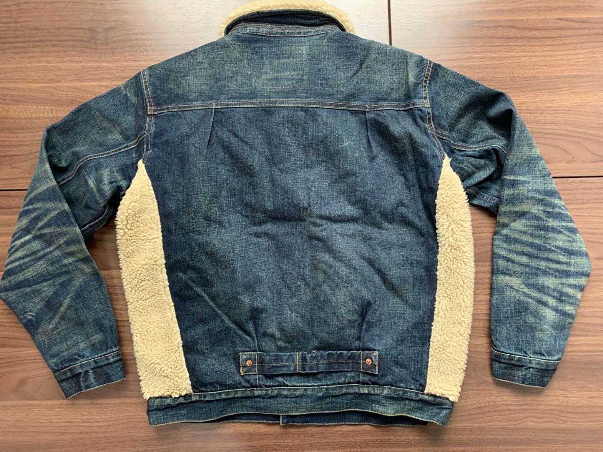 ダブルアールエル) RRL フリース パネルド デニム グリズリー 