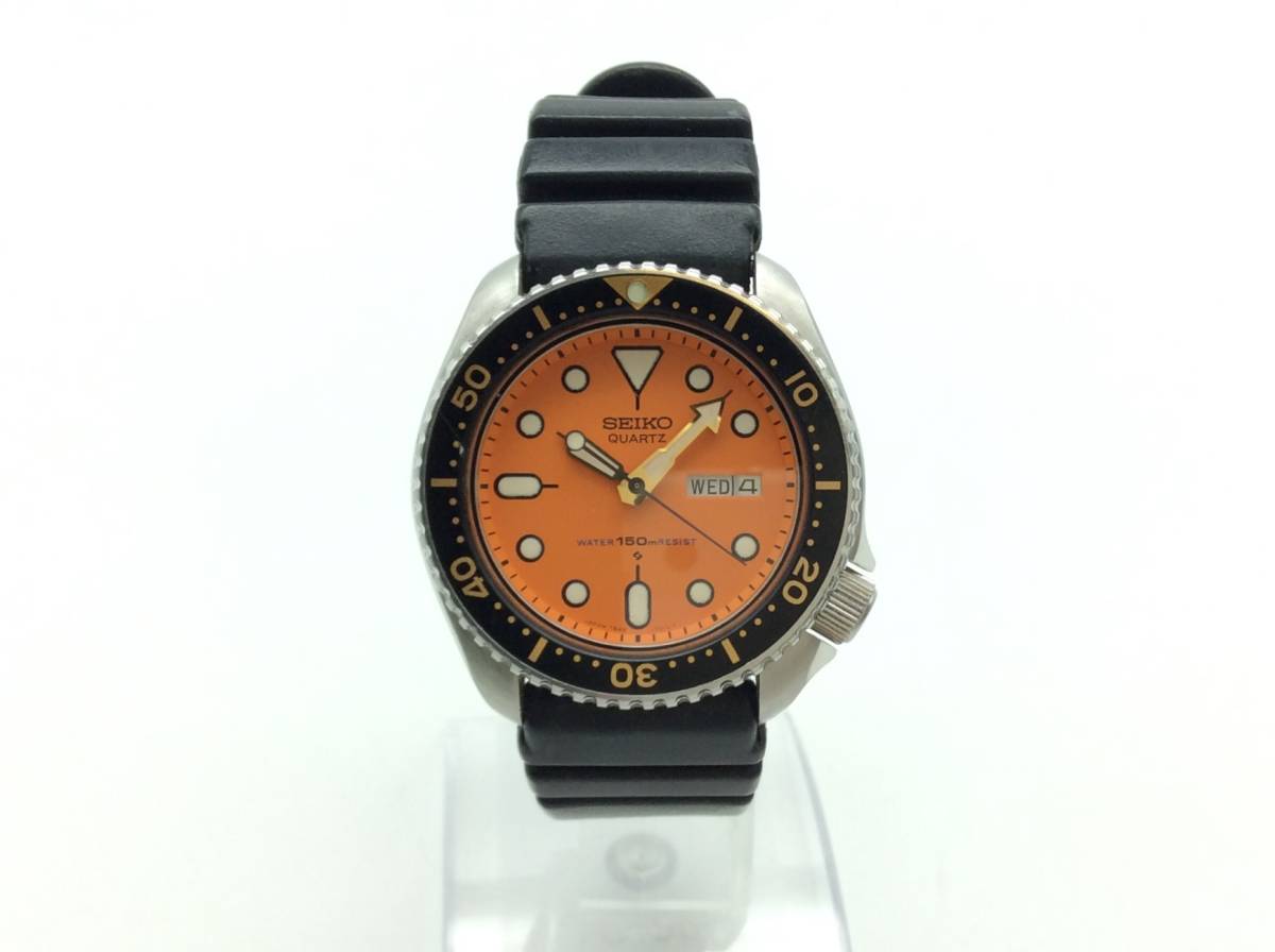 S126◇【QZ/稼働品】SEIKO セイコー 7548-700C ダイバー 150M オレンジ