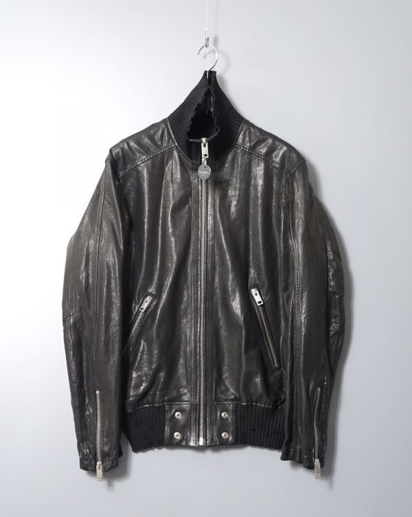 TC7683◎ディーゼル/DIESEL*メンズM/L-DAVIDOV BOMBER/ラムスキン/羊革