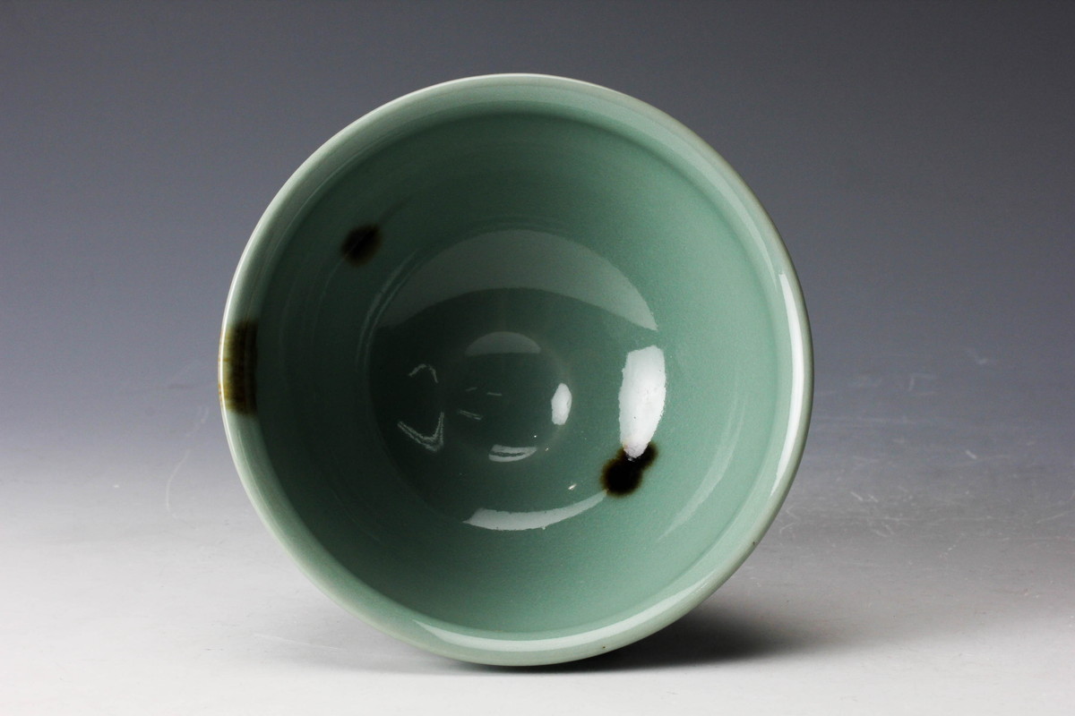 E-1 【茶道具】和峰作 磁器 薬器 茶器 竹絵 青華 共箱付 茶道具 茶器 薬 R236 水指 『平安 青峰造』『染付竹絵』『青華水指』 共箱 茶道具