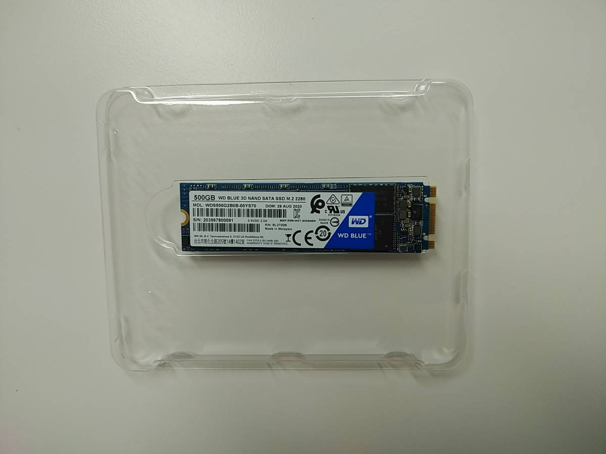 美品 Western Digital WD BLUE Solid State Drive 500GB SSD M.2 2280