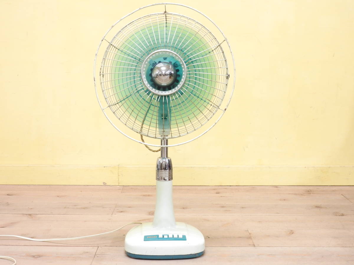 扇風機 昭和レトロ - サンヨー インテリア レトロポップ 当時物 緑 