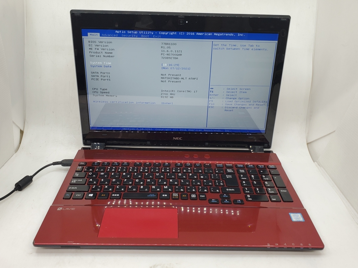 ジャンク【NEC】LAVIE Note Standard NS700/GAR Core i7-7500U 2.70GHz
