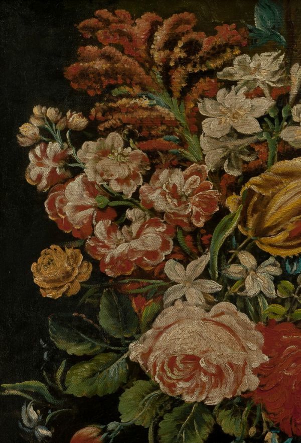 ☆【藤田嗣治】肉筆 油彩『花』表サイン 裏書(印譜) 東郷青児鑑定証 F10号