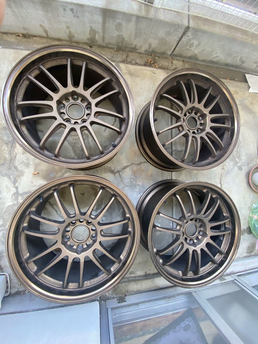 【美品】RAYS RE30/18インチ/PCD114.3/5穴/9J+50 希少オフセット　ハイパーブロンズ 鍛造 ホイール RX-7/RX-8/WRX/ct9a/シビック/アコード